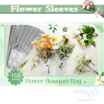 El ramo disponible de la flor envuelve los bolsos de embalaje plásticos 150Pcs con la tira y la decoración del cordón