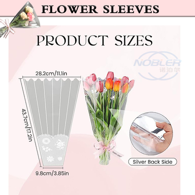 El ramo disponible de la flor del celofán envuelve bolsos de embalaje plásticos con la decoración del cordón