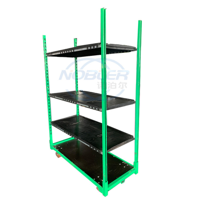 1350 * 562 * 1900mm contenedor estándar flor de la logística de la facturación camión de rueda de nylon con rodamiento fuerte galvanizado en frío instalado