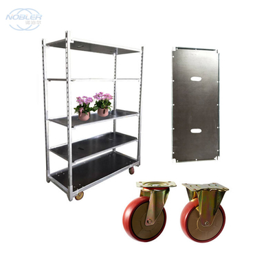 La exclusiva plástica del supermercado del estante de la carretilla de la flor de la carretilla danesa de la mano utiliza las carretillas modificadas para requisitos particulares