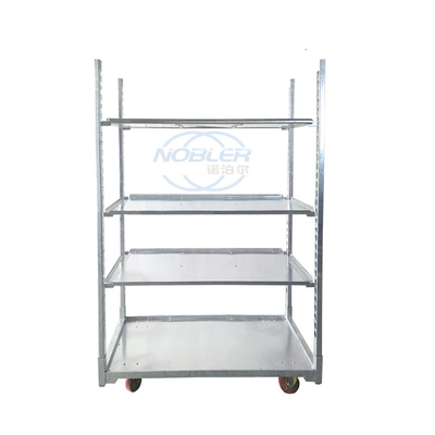 Resistente a la corrosión 120x80cm Estantes de carros daneses con ruedas de caucho y niveles múltiples