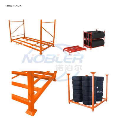 Transport Warehouse Industrial Stack Metal Tire Rack Desmontable Powder Coated 60&quot;