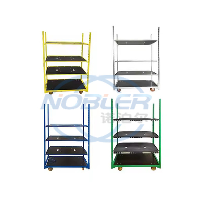 Productos de la planta danesa de transporte de carretillas de flores con cuatro ruedas rodantes