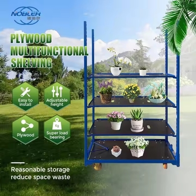 Soluciones de transporte eficientes Trolley de flores holandés que muestra diferentes tipos de plantas