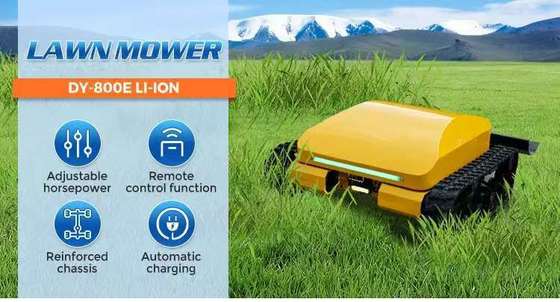 Cortadora de césped inteligente con control remoto, con batería de fosfato de hierro de litio (LiFePO4), tracción en las cuatro ruedas, ahorro de energía y respetuosa con el medio ambiente, y 3 horas de funcionamiento continuo.