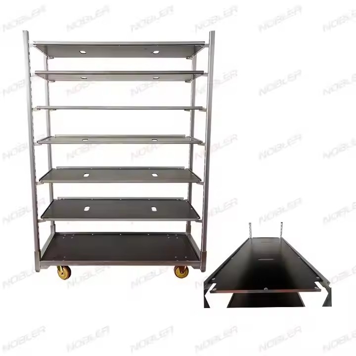 Transporte suave de flores con carro holandés de metal y ruedas de PP 1350*565*1900cm