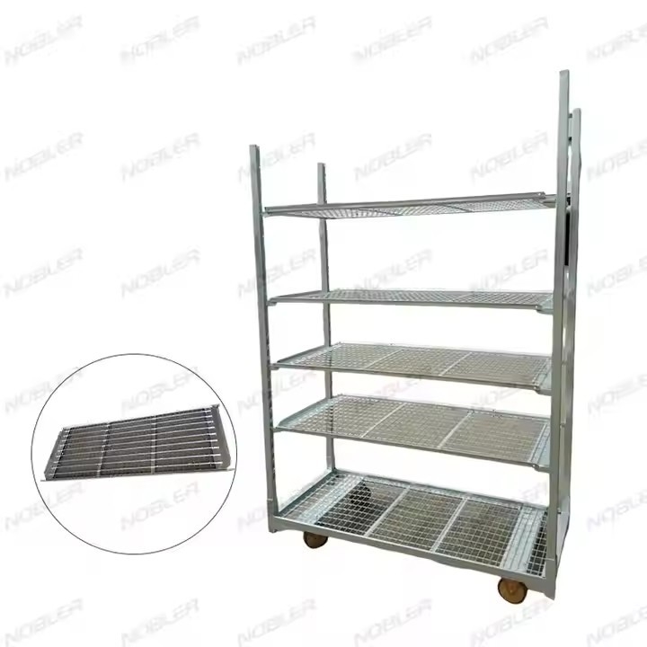 Trolley de flores holandés de metal blanco fácil de limpiar contemporáneo para manejar las flores sin problemas